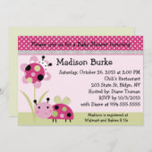 Lil Little Ladybugs Kinderdusche Einladung (Vorne/Hinten)