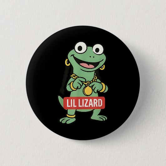 Lil Lizard Funny Lizard Trending Meme Button (Vorderseite)