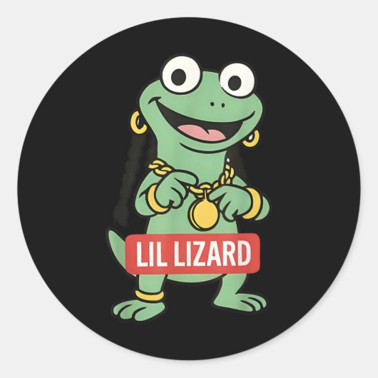 Lil Lizard Funny Lizard Trending Meme Runder Aufkleber (Vorderseite)