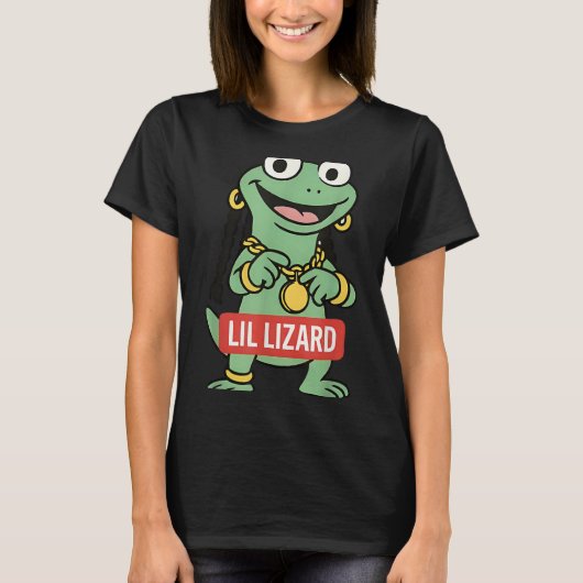 Lil Lizard Funny Lizard Trending Meme T-Shirt (Vorderseite)