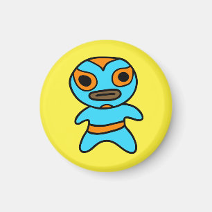 Li'l Lucha Libre Ringkämpfer-Magnet (Blau-Orange) Magnet