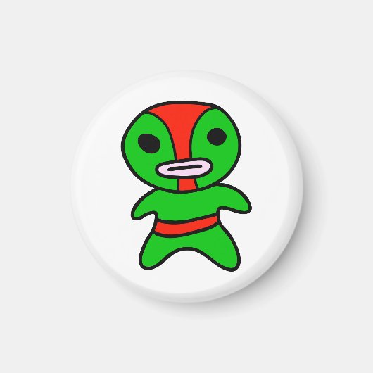 li'l Lucha Libre Wrestler Magnet (grün-rot) (Vorne)