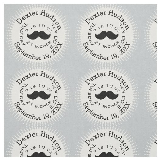 Lil' Man Black Mustache Geburtsstunde Stoff (Muster)