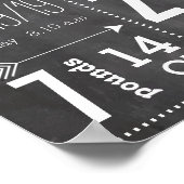 Lil Man Mustache Chalkboard Boy Baby Stat Arrow Poster (Ecke)