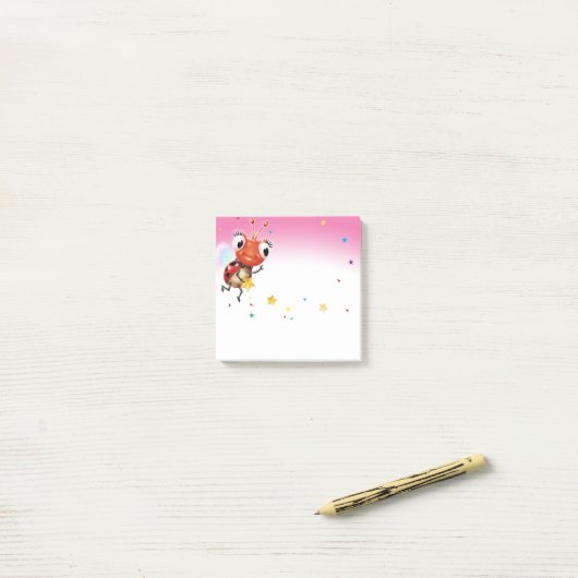 Lil Marienkäfer-Post-it-Zettelblockquadrat Post-it Klebezettel (Auf Schreibtisch)