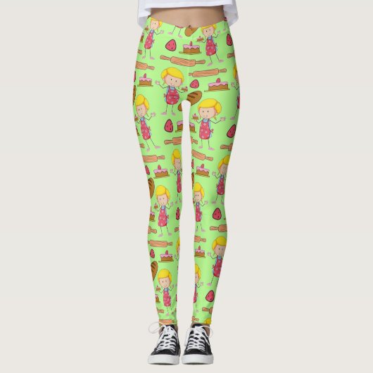 Lil Miss Baker (blassgrün) Leggings (Vorderseite)