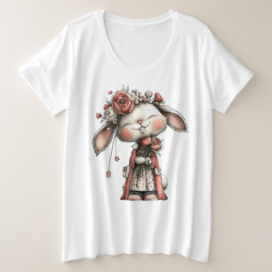 Lil Miss Bunny Große Größe T-Shirt