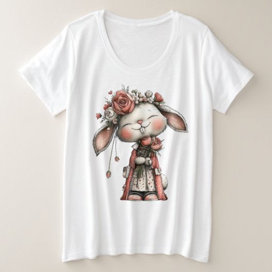 Lil Miss Bunny Große Größe T-Shirt (Design vorne)