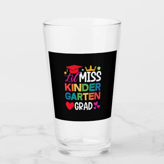 Lil Miss Kindergarten Grad Prek Abschluss Glas (Vorderseite)