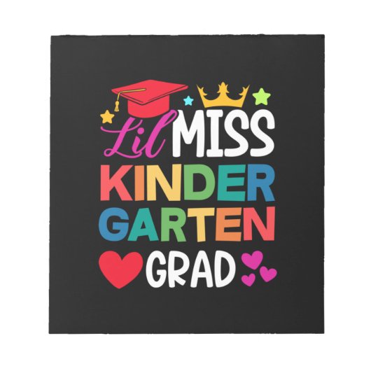 Lil Miss Kindergarten Grad Prek Abschluss Notizblock (Vorderseite)