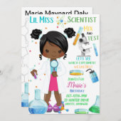 Lil Miss Scientist Birthday Invitation Card (Vorne/Hinten)