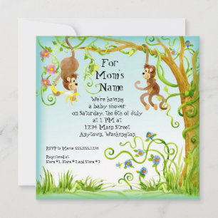 Lil Monkey, Boy Baby Shower Einladung