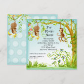 Lil Monkey, Boy Baby Shower Einladung (Vorne/Hinten)