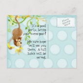 Lil Monkey, Boy Birthday Party Post Card einladen Einladungspostkarte (Rückseite)