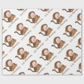 "Lil Monkey"-Fusion Zitat Niedlicher Baby-Affe Geschenkpapier (Flach)