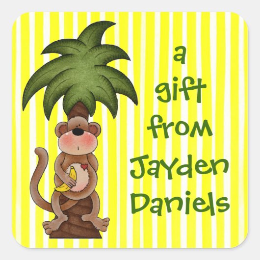 Lil Monkey Gift Stickers oder Buchungsplatte (Vorderseite)