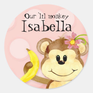 Lil Monkey, Girl Baby Shocker Siegel Runder Aufkleber