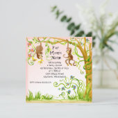 Lil Monkey, Girl Baby Shower Einladung (Stehend Vorderseite)