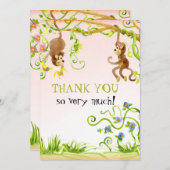 Lil Monkey, Girl Birth Dankeschön Mitteilungskarte (Vorne/Hinten)