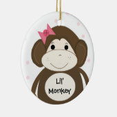 Lil' Monkey mit rosa Haarbusche Keramikornament (Rechts)