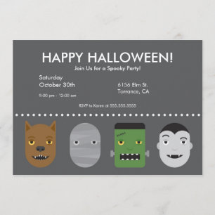 Lil Monster-Halloween-Party-Einladung Einladung