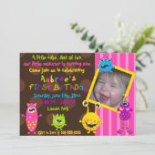 Lil Monster zum ersten Geburtstag. Einladung (Stehend Vorderseite)