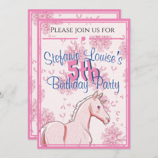 Lil Palomino Einicorn Geburtstag (rosa Kronleuchte Einladung