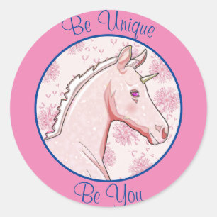 Lil Palomino Unicorn (rosa Kronleuchter) Runder Aufkleber