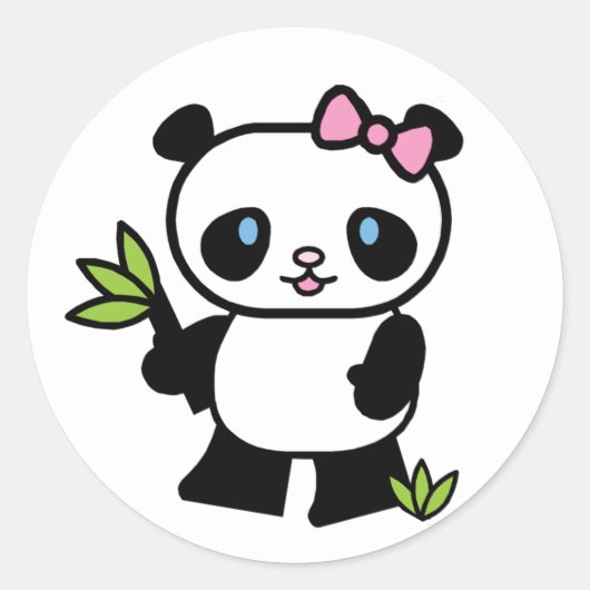 Lil Panda Girl Runder Aufkleber (Vorderseite)