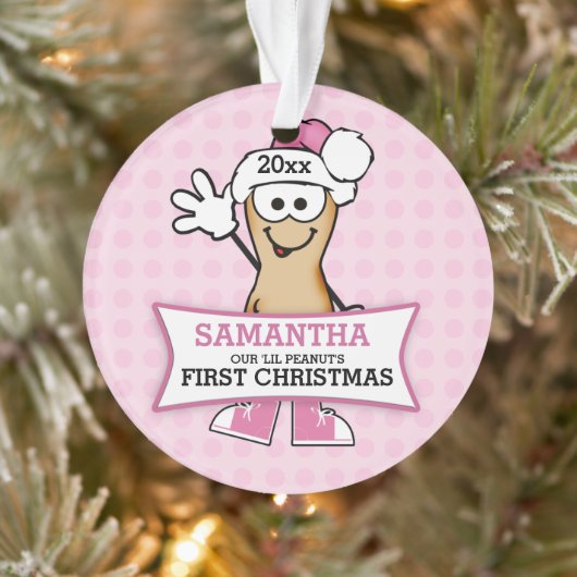 Lil Peanut (pink) Baby's 1. Christmas Ornament (Baum)