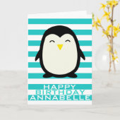 Lil' Penguin Karte (Gelbe Blume)