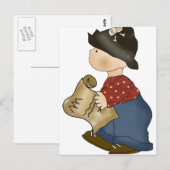 Lil Pirate Boy mit Schatzkarte Postkarte (Vorne/Hinten)