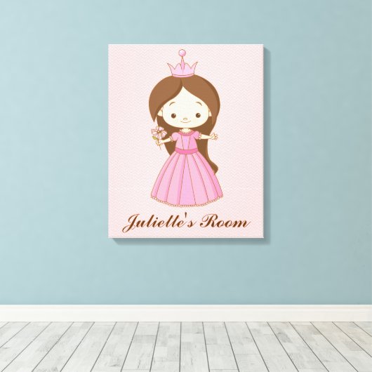 Li'l Princess Personalisiert Girls Zimmer Leinwand (Insitu (Holzboden))
