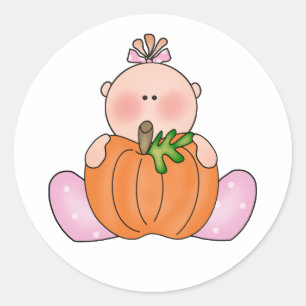 Lil Pumpkin Baby Girl Runder Aufkleber