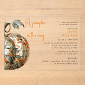 Li'l Pumpkin Baby Shower Acryleinladungen (Vorderseite)