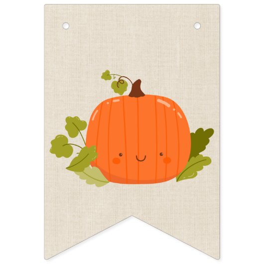 Lil Pumpkin Baby Shower Wimpelkette (Erste Fahne)