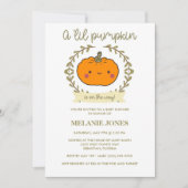 'Lil Pumpkin Fall Halloween Baby Dusche Einladung (Vorderseite)