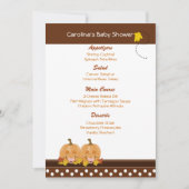 Lil Pumpkins Fall Custom Baby Duschmenü Einladung (Vorderseite)