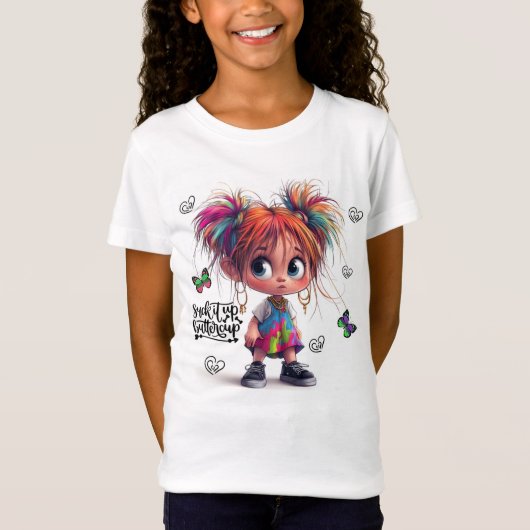 Lil Quirky Girl Buttercup Kinder T - Shirt (Vorderseite)