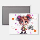 Lil Quirky Girl Heartbreaker Magnet (Vorderseite/Rückseite)