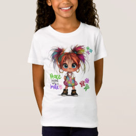 Lil Quirky Girl Smile Kids T - Shirt