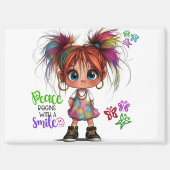 Lil Quirky Girl Smile Magnet (Vorderseite)