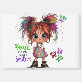 Lil Quirky Girl Smile Magnet