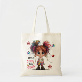 Lil Quirky Girl zu viel Tote Bag Tragetasche