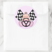 Lil Race Winner Baby Girl Runder Aufkleber (Tasche)