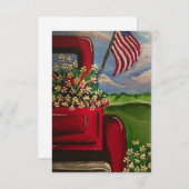 Lil Red Truck Americana Patriotische Mitteilungska Dankeskarte (Vorne/Hinten)