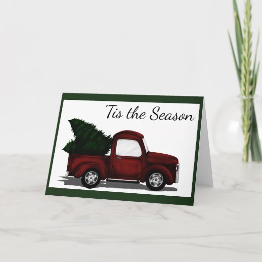 Lil Red Truck Feiertagskarte (Vorderseite)