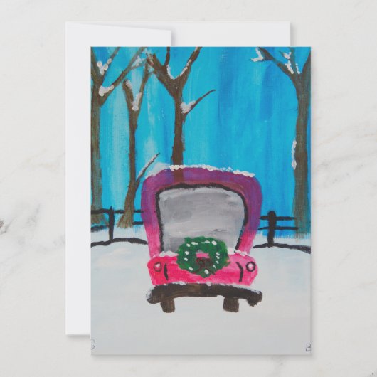 Lil' Red Truck Feiertagskarte (Vorderseite)