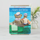 Lil' Sailor Boy's Baby Shower Einladung (Stehend Vorderseite)