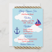 Lil' Sailor Boy's Baby Shower Einladung (Rückseite)